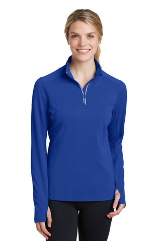 Sport-Tek Ladies Sport-Wick Textured 1/4-Zip Pullover (True Royal)