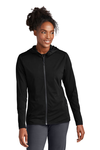 Sport-Tek Ladies Circuit Hooded Full-Zip (Deep Black)