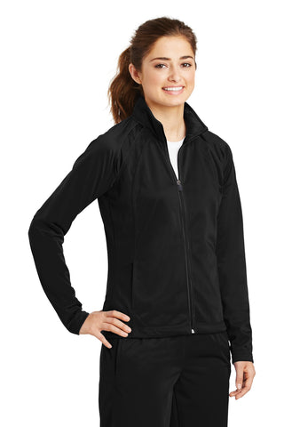 Sport-Tek Ladies Tricot Track Jacket (Black/ Black)
