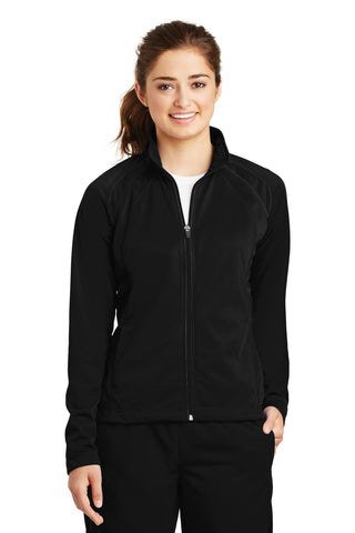 Sport-Tek Ladies Tricot Track Jacket (Black/ Black)