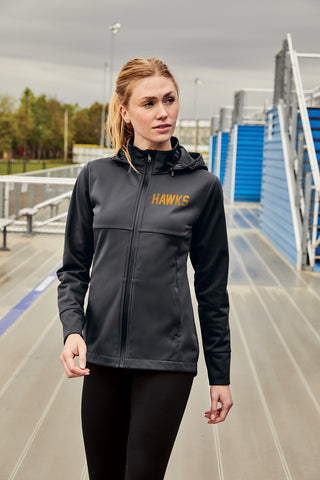 Sport-Tek Ladies Hooded Soft Shell Jacket (Deep Black)