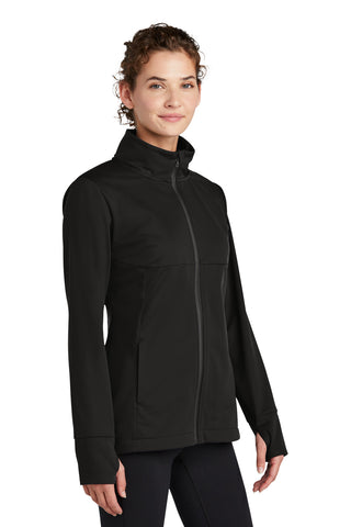 Sport-Tek Ladies Hooded Soft Shell Jacket (Deep Black)