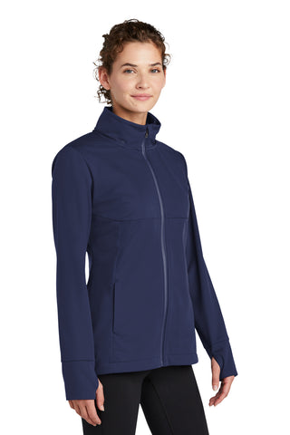 Sport-Tek Ladies Hooded Soft Shell Jacket (True Navy)
