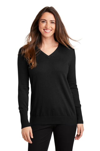 Port Authority Ladies V-Neck Sweater (Black)