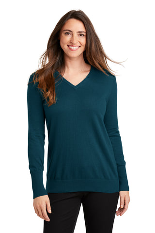 Port Authority Ladies V-Neck Sweater (Moroccan Blue)