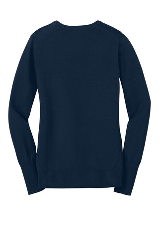 Port Authority Ladies V-Neck Sweater (Navy)