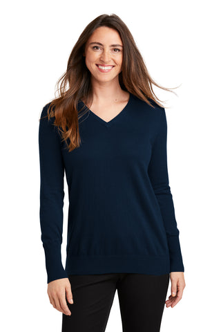 Port Authority Ladies V-Neck Sweater (Navy)