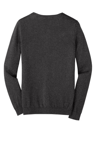 Port Authority Ladies Cardigan Sweater (Charcoal Heather)