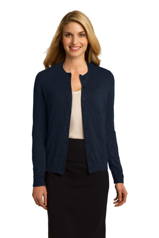 Port Authority Ladies Cardigan Sweater (Navy)