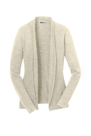 Port Authority Ladies Open Front Cardigan Sweater (Biscuit)