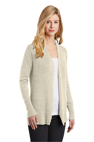 Port Authority Ladies Open Front Cardigan Sweater (Biscuit)