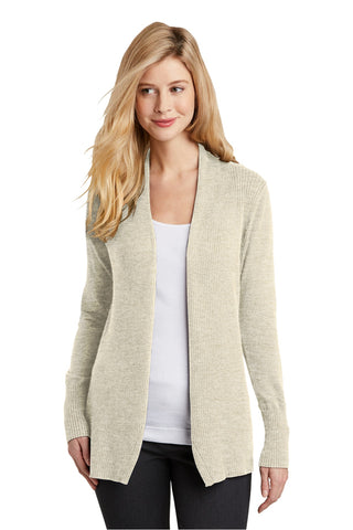 Port Authority Ladies Open Front Cardigan Sweater (Biscuit)