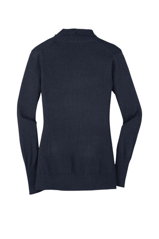 Port Authority Ladies Open Front Cardigan Sweater (Navy)