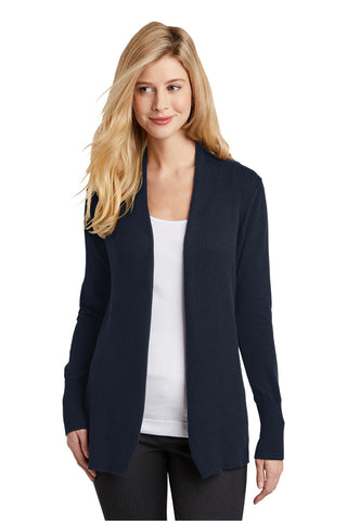 Port Authority Ladies Open Front Cardigan Sweater (Navy)