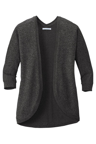 Port Authority Ladies Marled Cocoon Sweater (Black Marl)