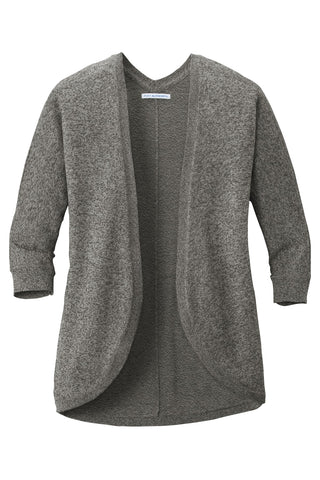 Port Authority Ladies Marled Cocoon Sweater (Warm Grey Marl)