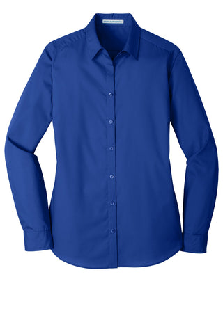 Port Authority Ladies Long Sleeve Carefree Poplin Shirt (True Royal)