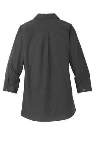 Port Authority Ladies 3/4-Sleeve Carefree Poplin Shirt (Graphite)