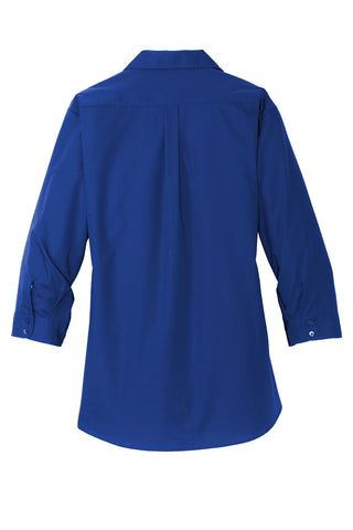 Port Authority Ladies 3/4-Sleeve Carefree Poplin Shirt (True Royal)