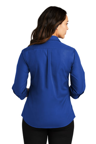 Port Authority Ladies 3/4-Sleeve Carefree Poplin Shirt (True Royal)