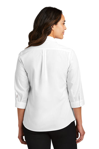 Port Authority Ladies 3/4-Sleeve Carefree Poplin Shirt (White)