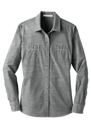 Port Authority Ladies Slub Chambray Shirt (Grey)