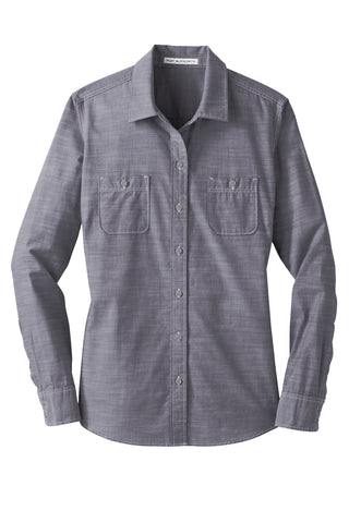 Port Authority Ladies Slub Chambray Shirt (True Navy)