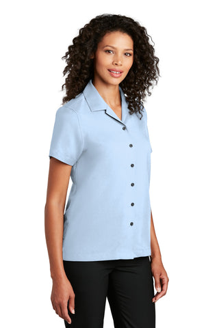 Port Authority Ladies Short Sleeve Performance Staff Shirt (Cloud Blue)