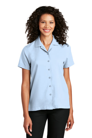 Port Authority Ladies Short Sleeve Performance Staff Shirt (Cloud Blue)