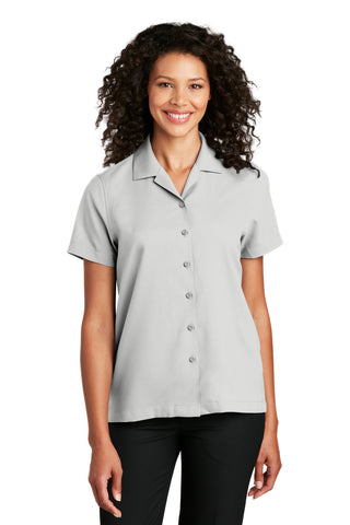 Port Authority Ladies Short Sleeve Performance Staff Shirt (Silver)