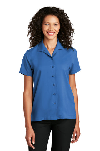 Port Authority Ladies Short Sleeve Performance Staff Shirt (True Blue)