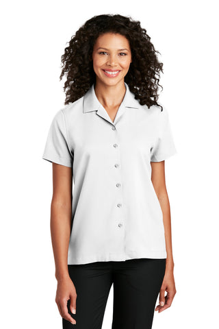 Port Authority Ladies Short Sleeve Performance Staff Shirt (White)