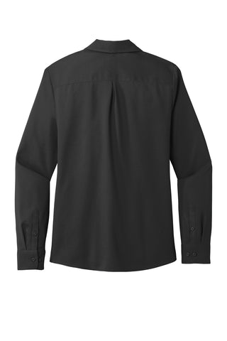 Port Authority Ladies Long Sleeve Performance Staff Shirt (Black)