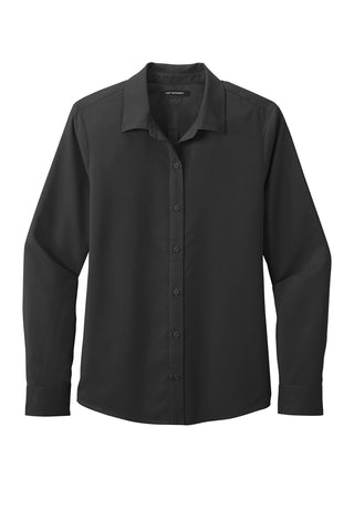 Port Authority Ladies Long Sleeve Performance Staff Shirt (Black)