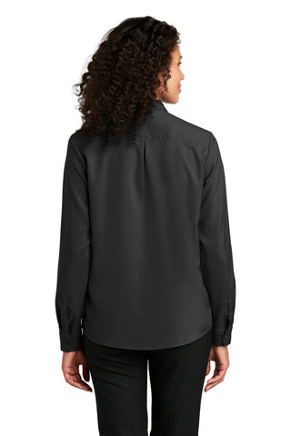 Port Authority Ladies Long Sleeve Performance Staff Shirt (Black)