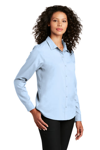 Port Authority Ladies Long Sleeve Performance Staff Shirt (Cloud Blue)