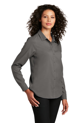 Port Authority Ladies Long Sleeve Performance Staff Shirt (Graphite)