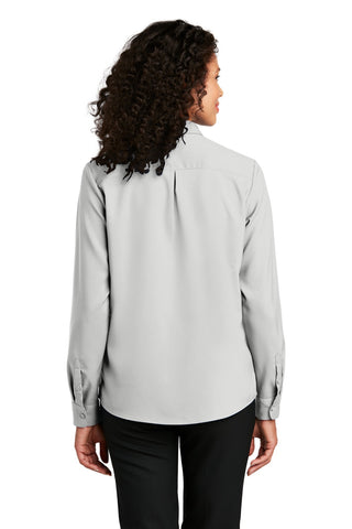 Port Authority Ladies Long Sleeve Performance Staff Shirt (Silver)