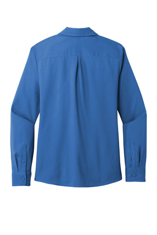 Port Authority Ladies Long Sleeve Performance Staff Shirt (True Blue)