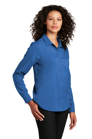 Port Authority Ladies Long Sleeve Performance Staff Shirt (True Blue)