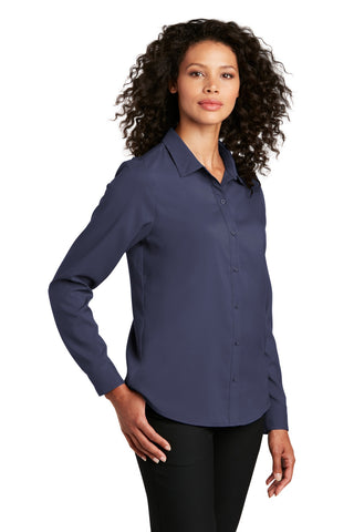 Port Authority Ladies Long Sleeve Performance Staff Shirt (True Navy)