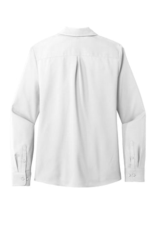 Port Authority Ladies Long Sleeve Performance Staff Shirt (White)