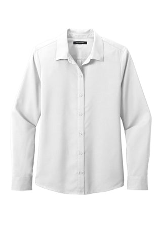 Port Authority Ladies Long Sleeve Performance Staff Shirt (White)