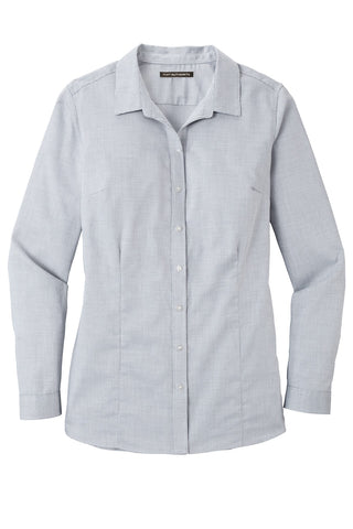 Port Authority Ladies Pincheck Easy Care Shirt (Gusty Grey/ White)