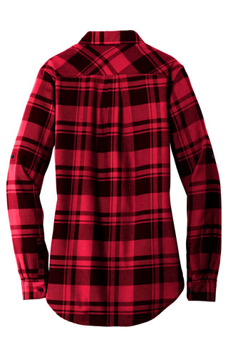 Port Authority Ladies Plaid Flannel Tunic (Engine Red/ Black)