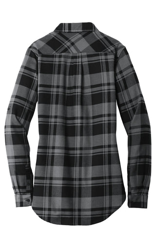 Port Authority Ladies Plaid Flannel Tunic (Grey/ Black)