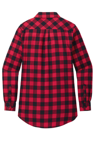 Port Authority Ladies Plaid Flannel Tunic (Red/ Black Buffalo Check)