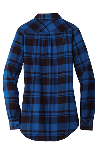 Port Authority Ladies Plaid Flannel Tunic (Royal/ Black)