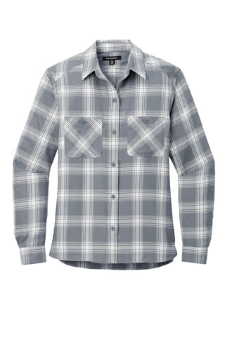 Port Authority Ladies Plaid Flannel Shirt (Grey/ Cream Open Plaid)