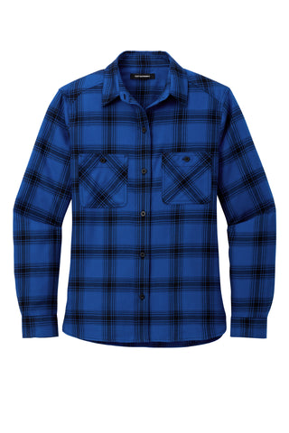 Port Authority Ladies Plaid Flannel Shirt (Royal/ Black Open Plaid)